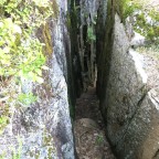 Access to the backmost sectors through a narrow crevasse in the ground