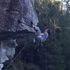 Hammern: Sigi climbs concentrated during the on-sight attempt