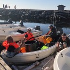 Anglers in the harbor just before departure