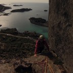 Barbara reaches one of the last belays
