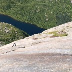 Goodbye High School: Barbara climbs a slab
