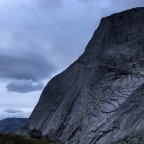 Lower section of the west face with the route Vestveggen