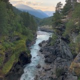 Gorge of Slettafossen with small climbing area