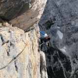 Sigi in the traverse (Photo: Caro)