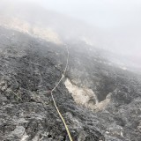 Sigi climbing into the fog (Photo: Caro)