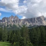 View from the parking area at the Cinque Torri