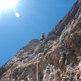 Sigi has already passed the crux of the route