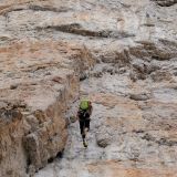 Hanging freely in the rope while jumaring