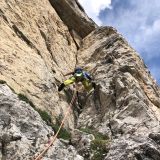 Richard climbing the dihedral