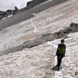 Barbara on the trail to the top
