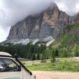 Elmo in front of the Tofana di Rozes