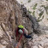 The dihedral is steep to overhanging