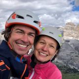 Sigi and Barbara made it to the top of the route Gelbe Kante