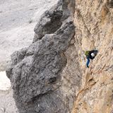 Mike climbing the most difficult pitch