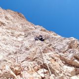 The most difficult pitches are in the steepest part of the wall