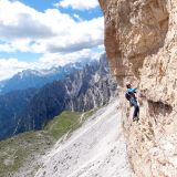 Sigi climbing the traverse ...