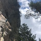 Barbara in the climbing area Landro