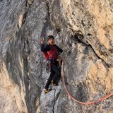 Caro is happy about the great traverse, ...