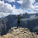 They quickly reach the top of the route and enjoy the view (Photo: Caro)