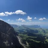 View while climbing the route