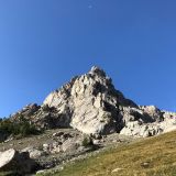 View of the Pointe de Droite and the route En avant la zizique