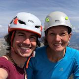 Sigi and Barbara on the summit of the Pointe de Droite