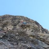 Sigi enjoying a crux