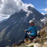 Barbara enjoying the rest at the top of the route