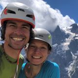 Sigi and Barbara are happy about the great route Engats aux Arcas