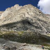 View back to the Pointe des Arcas and the route Engats aux Arcas