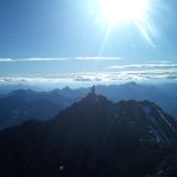 Climbing on the summit ridge (Photo: Richard)