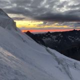 Sunset while descending over the glacier