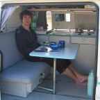 A glance at the genuine interior while having breakfast