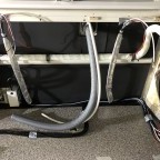 Mounted water connection, electrical installation and diesel cooker exhaust pipe